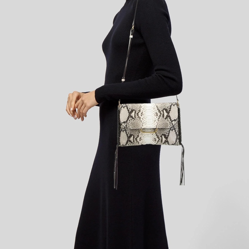 Isabel Marant Tan Snake Print Crossbody Bag